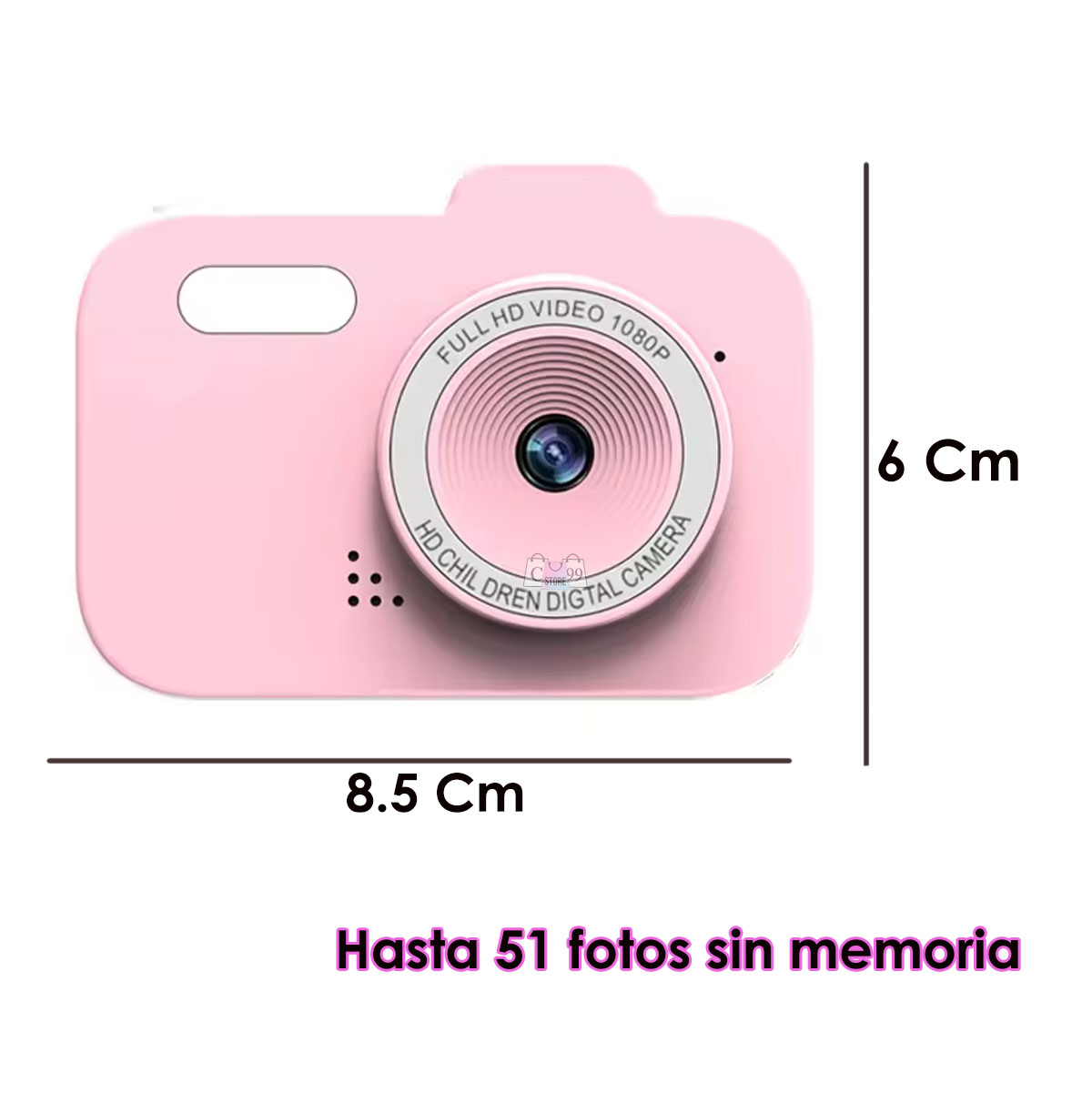 Vista 6 de Cámara De Fotos Y Videos Para Niños - COLOR: Azul